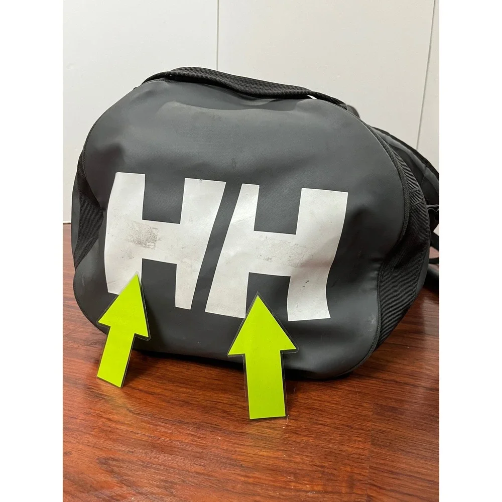 Helly Hansen 70L Duffel Bag 2 Gray Black Convertible Backpack Travel Gear 68004